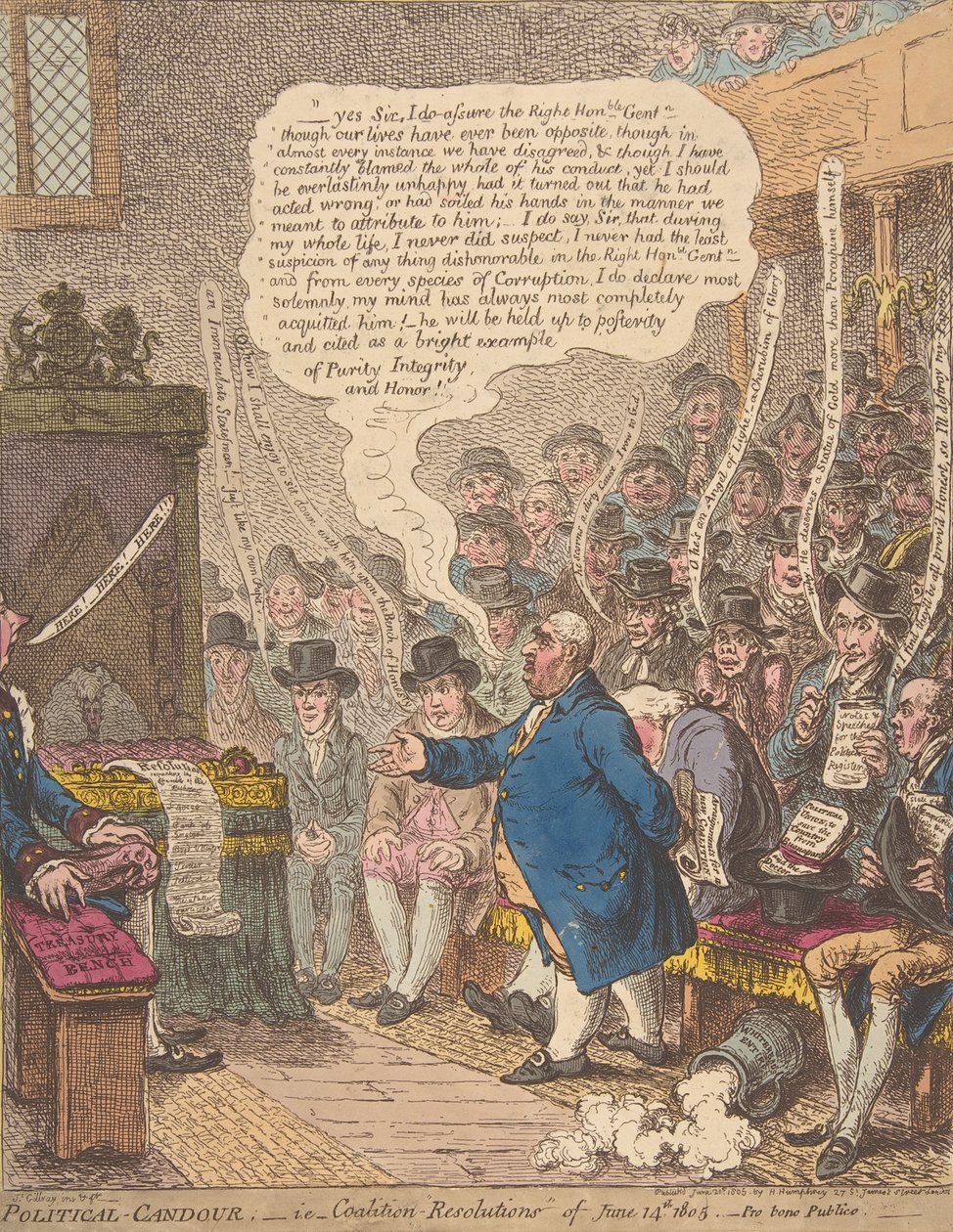 Politisk-Oprigtighed,- dvs.-Koalition-resolutioner af 14. juni 1805.-Pro bono Publi..., 21. juni 1805. af James Gillray