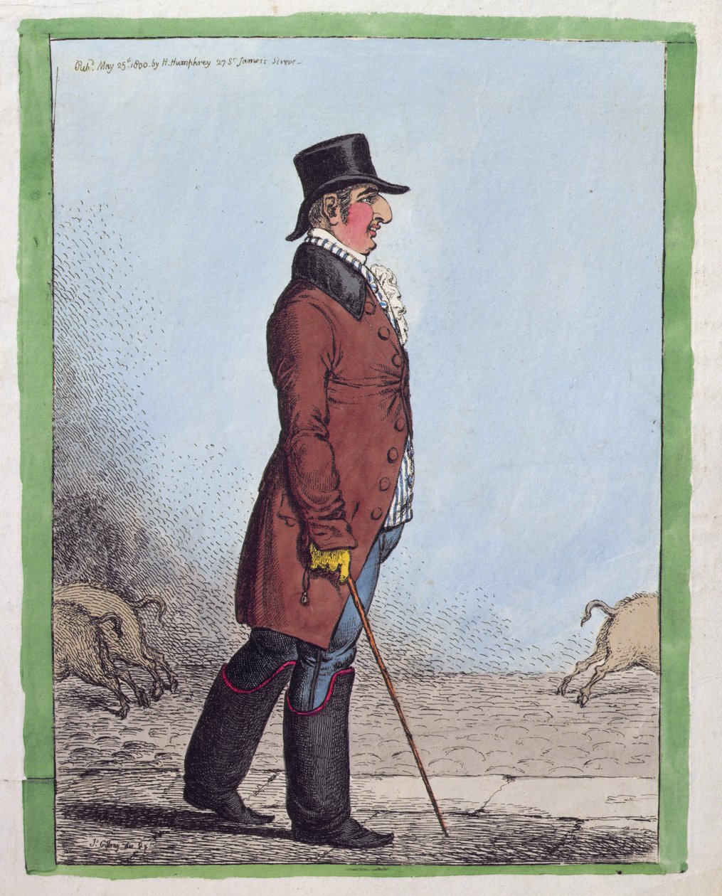 Portræt af Charles Howard, hertug af Norfolk (1746-1815) udgivet af Hannah Humphrey i 1800 (håndkoloreret radering) af James Gillray