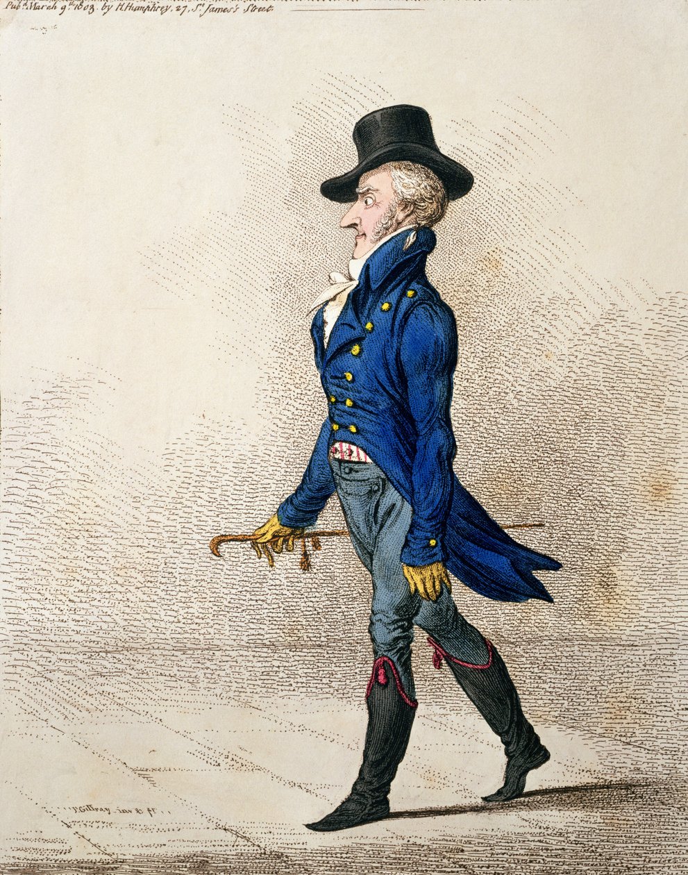 Portrait of a Man, udgivet af Hannah Humphrey i 1803 (håndfarvet radering) af James Gillray