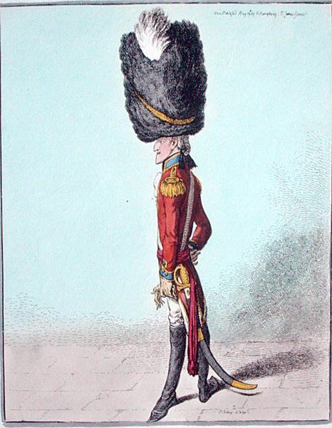 Portræt af en officer, udgivet af Hannah Humphrey i 1800 (håndfarvet radering) af James Gillray
