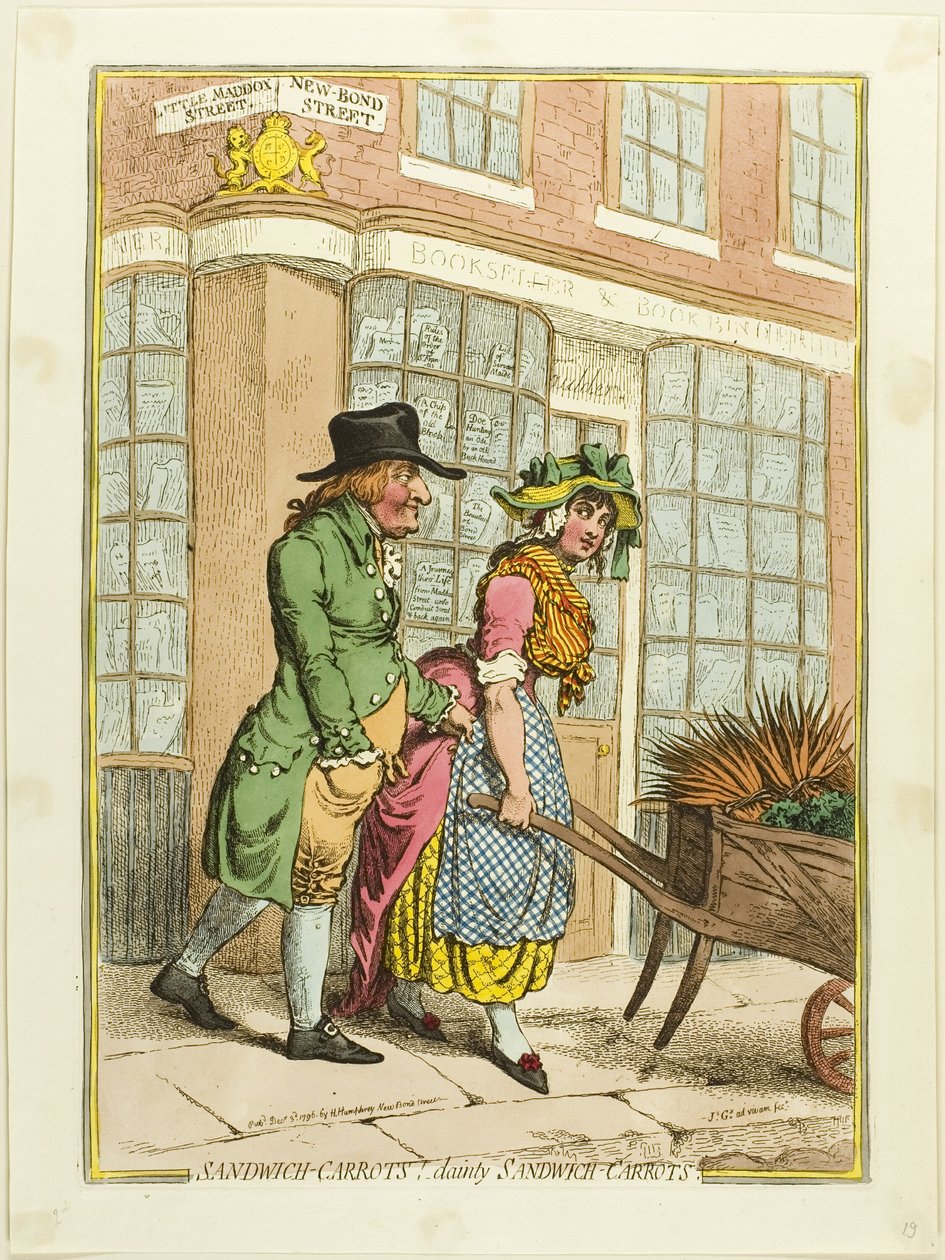 Sandwich-gulerødder!-Lækre sandwich-gulerødder af James Gillray