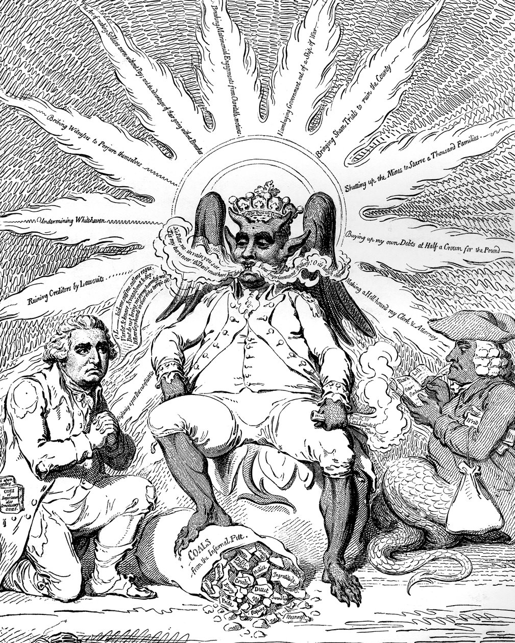 Satan i al sin herlighed..., 1792. af James Gillray
