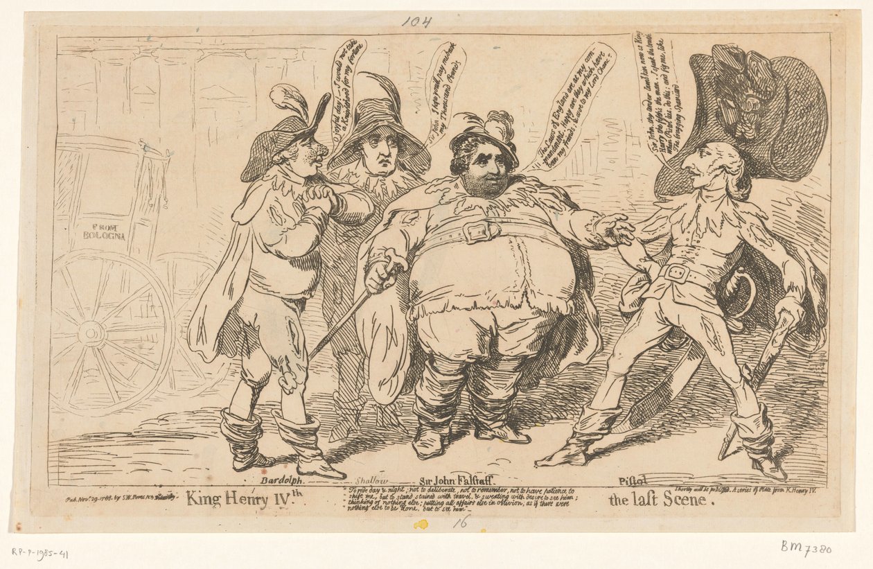 Spotprent på Charles Fox, 1788 Kong Henrik IV. Den sidste scene (titel på objekt) af James Gillray