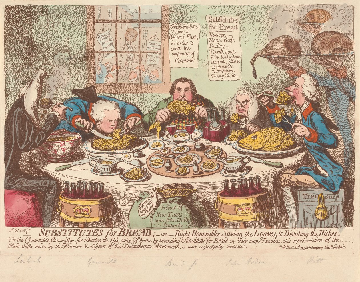 Brøderstatninger - eller - Ærede herrer, der redder brødene og deler fiskene af James Gillray
