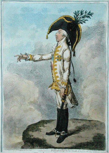 Ærkehertugen, udgivet af Hannah Humphrey i 1790 (håndfarvet radering) af James Gillray