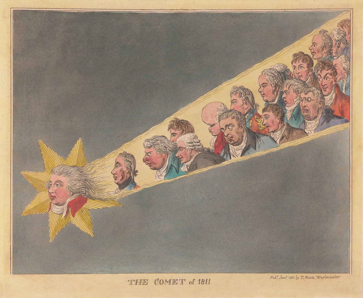 Kometen af 1811, pub. 1811 (håndfarvet gravering) af James Gillray