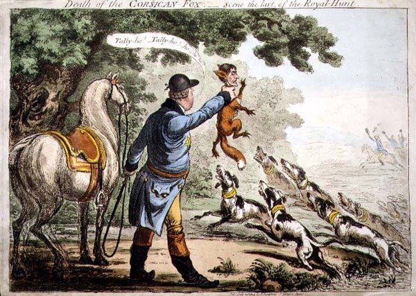 Den korsikanske rævs død af James Gillray
