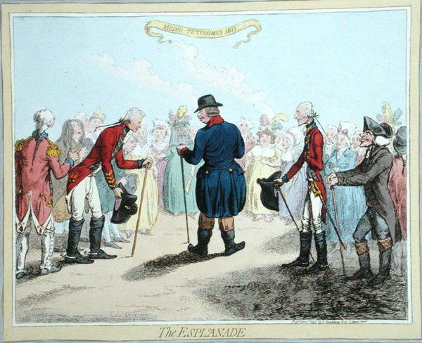 The Esplanade, udgivet af Hannah Humphrey i 1797 (håndfarvet radering) af James Gillray