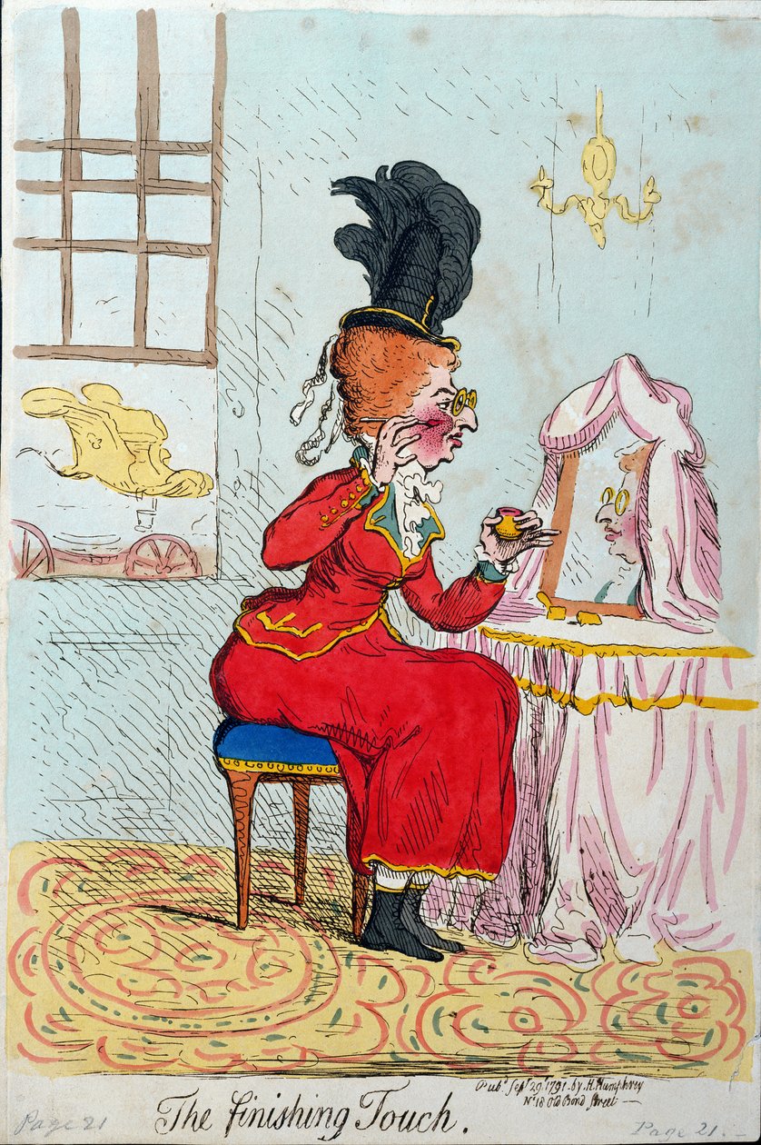 The Finishing Touch, udgivet af Hannah Humphrey i 1791 (håndfarvet radering) af James Gillray