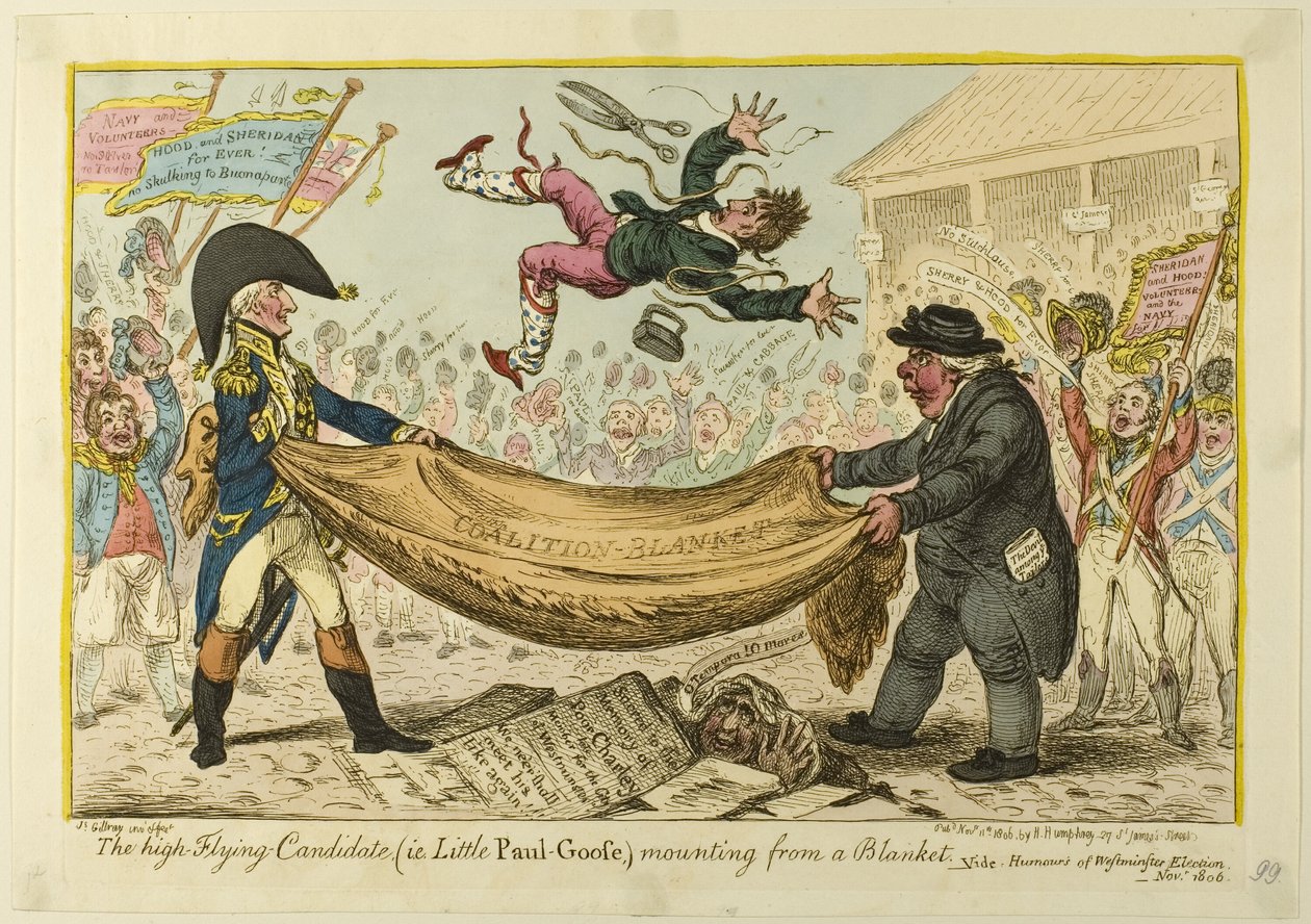 Den højtflyvende kandidat af James Gillray