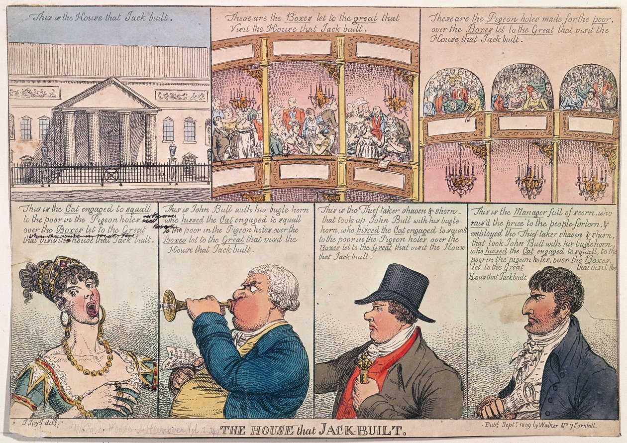 The House that Jack Built, udgivet af Walker i 1809 (håndfarvet radering) af James Gillray