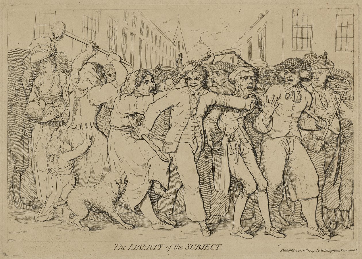 The Liberty of the Subject, udgivet 15. oktober 1779 af James Gillray