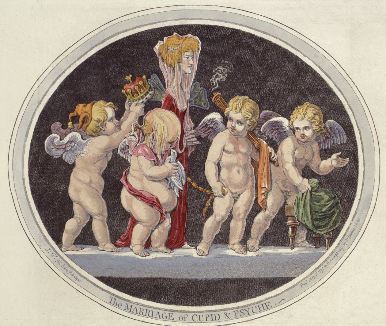 Ægteskabet mellem Amor og Psyke af James Gillray