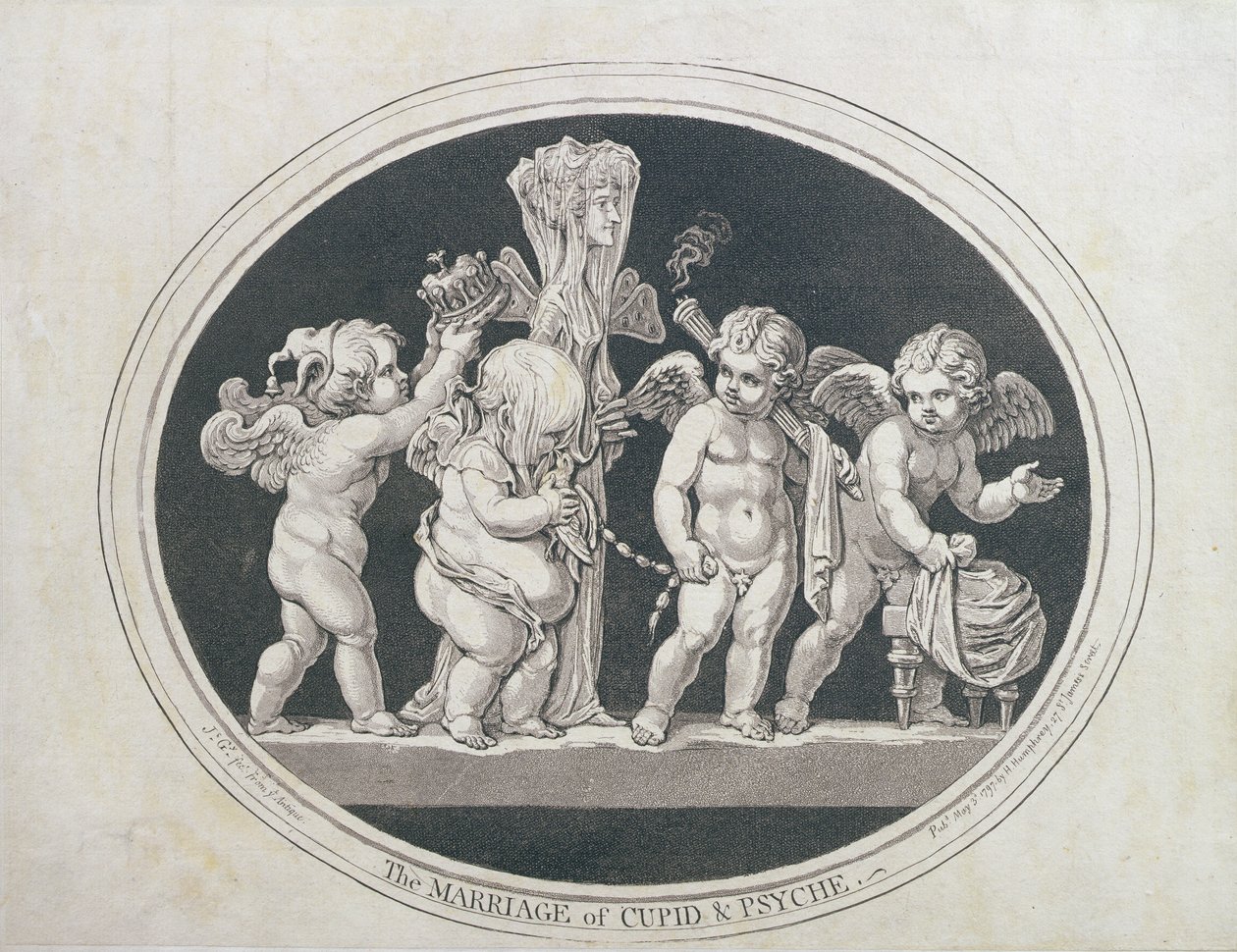 The Marriage of Cupid and Psyche, udgivet af Hannah Humphrey i 1797 af James Gillray