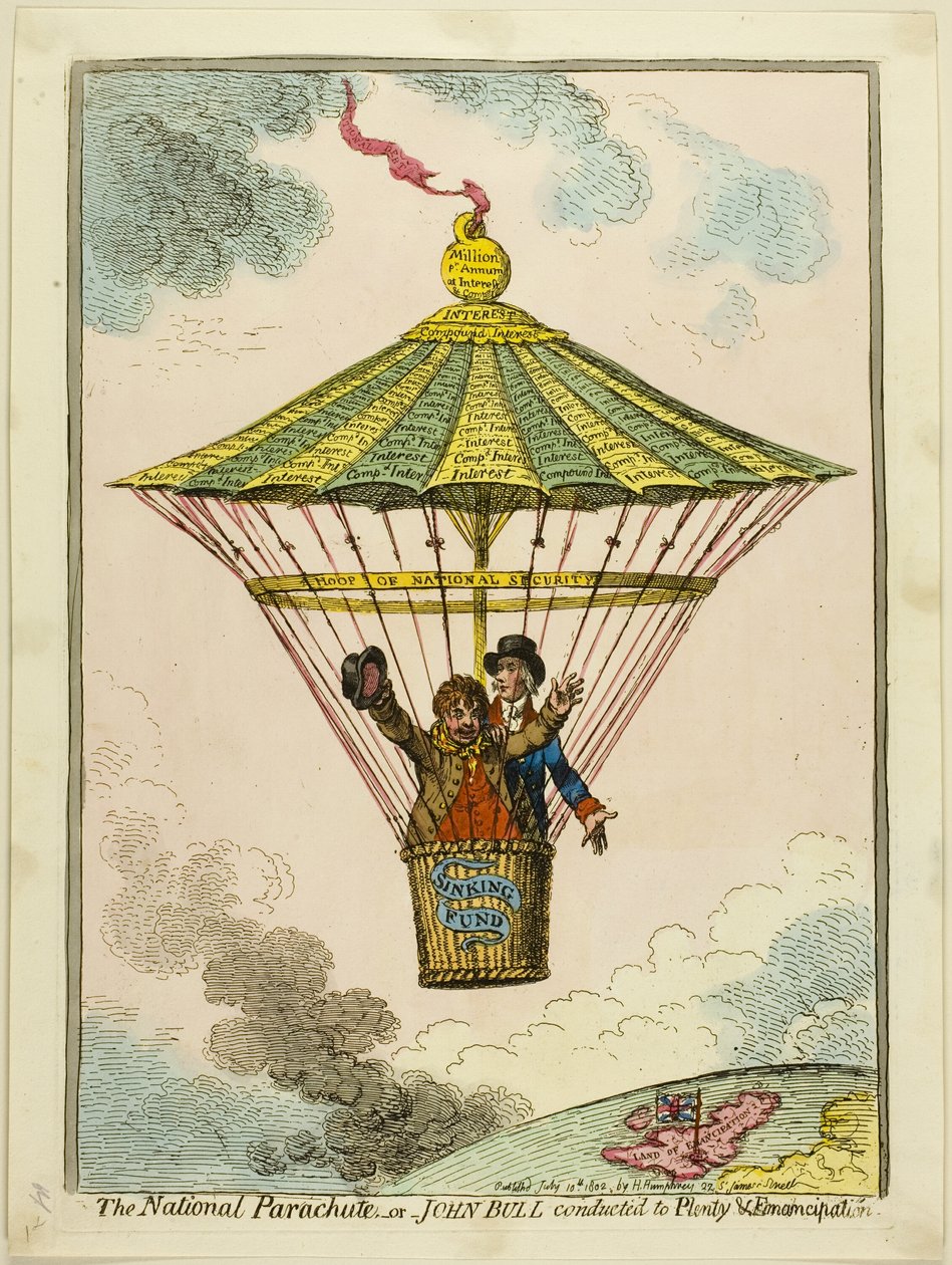 Den nationale faldskærm af James Gillray