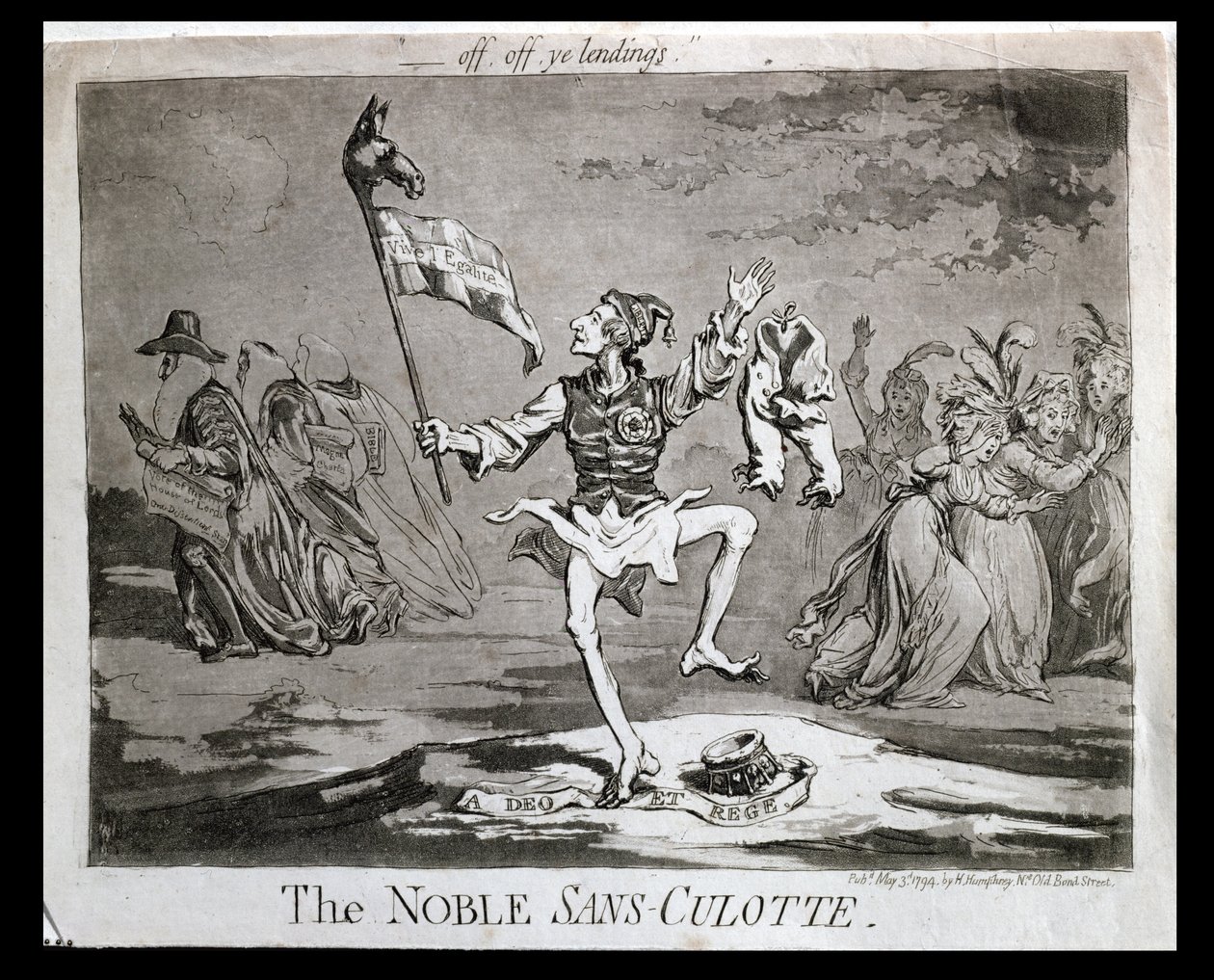The Noble Sans-Culotte, udgivet af Hannah Humphrey i 1794 af James Gillray