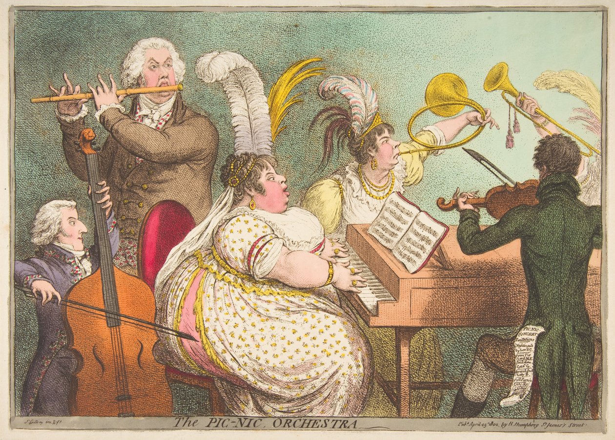 Pic-Nic Orchestra, 23. april 1802. af James Gillray