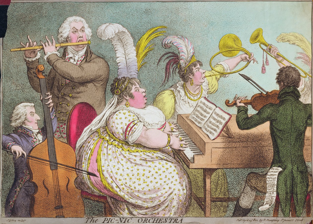 The Pic-Nic Orchestra, udgivet af Hannah Humphrey, 1802 af James Gillray