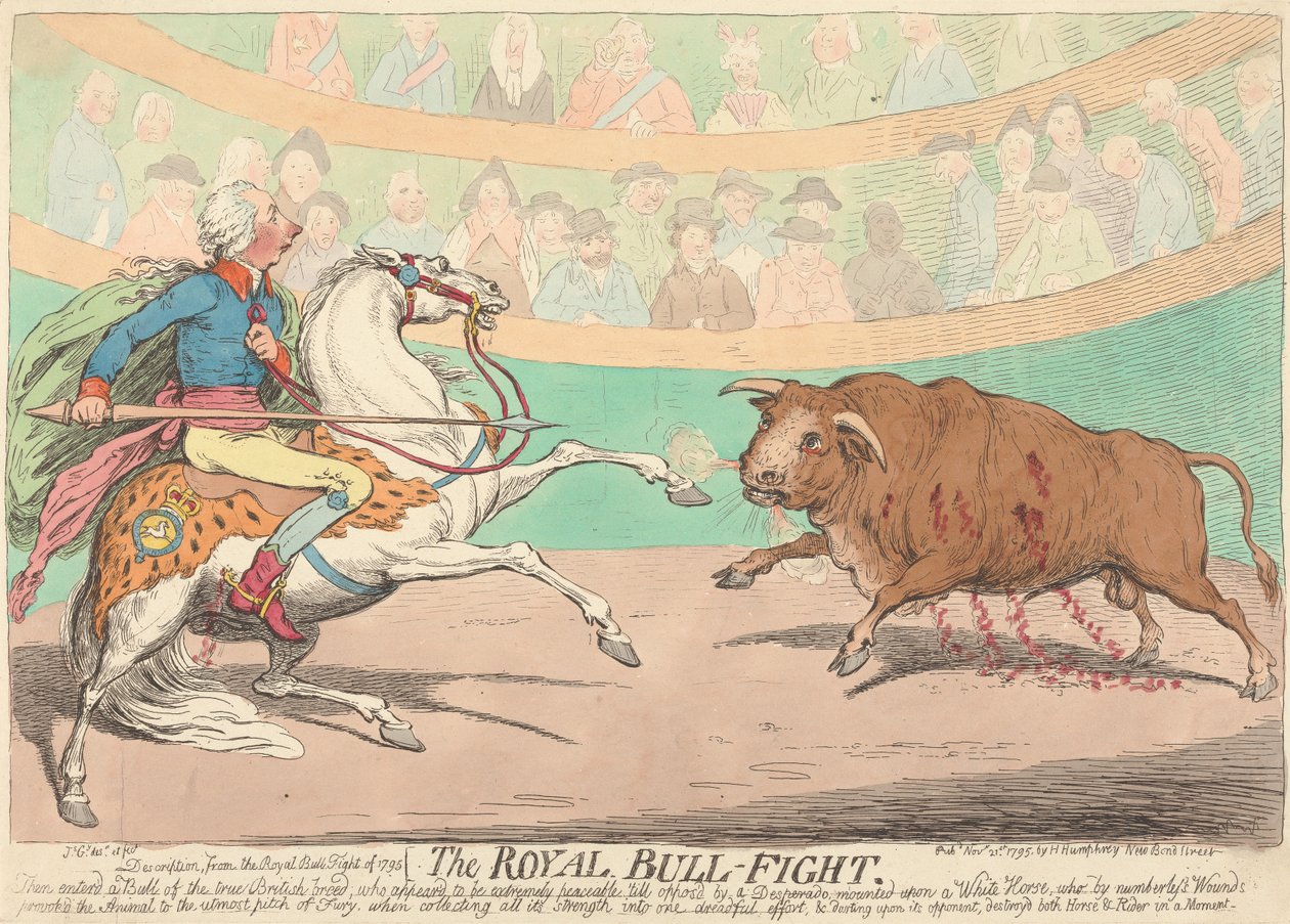 Der königliche Stierkampf af James Gillray