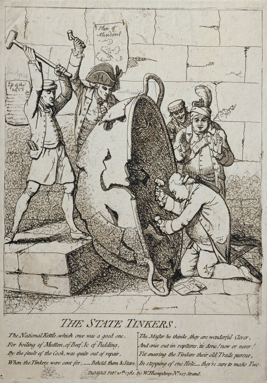 The State Tinkers, udgivet af William Humphrey i 1780 af James Gillray
