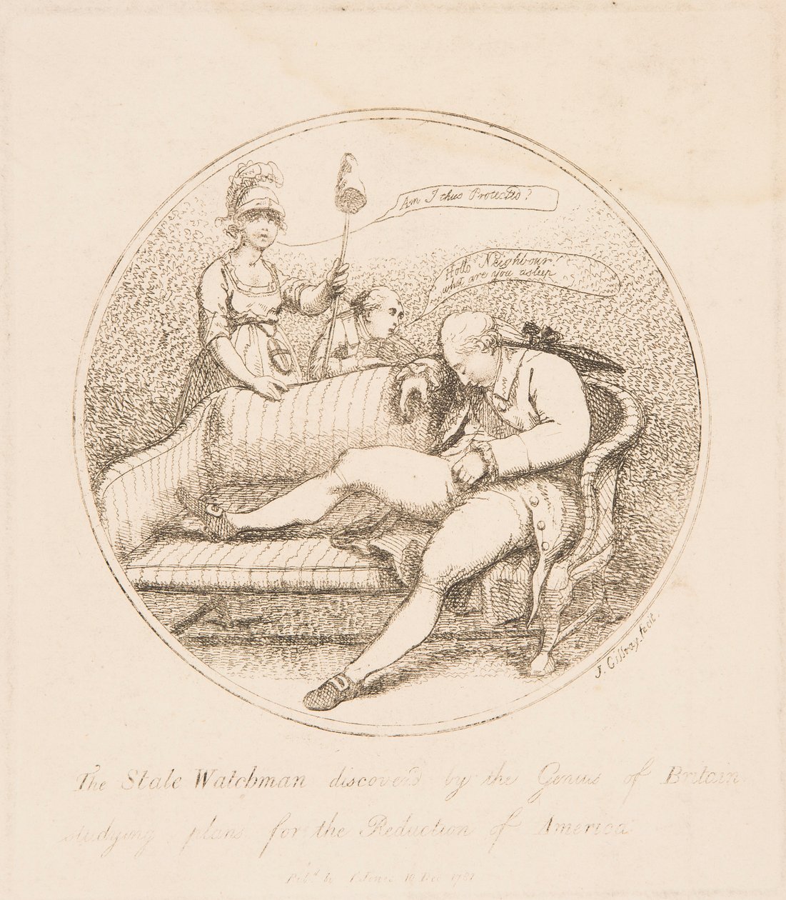 Statsvagten opdaget af briternes geni af James Gillray