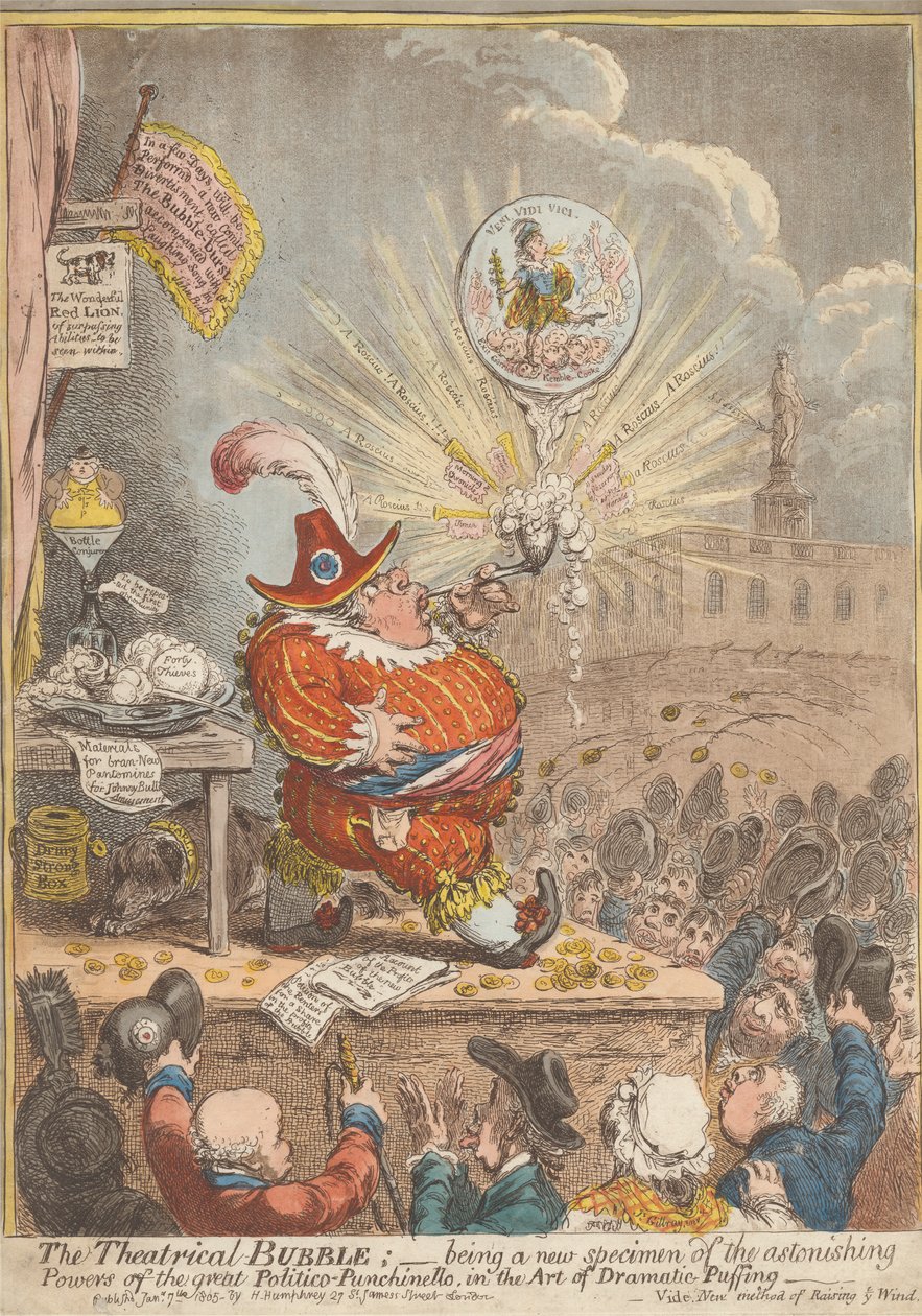 Theatrical Bubble: At være et nyt eksemplar af den store politiske-Punchinellos forbløffende kræfter i kunsten at dramatisk pust af James Gillray