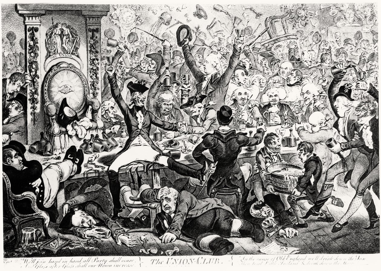 The Union Club, 1801 (farvegravering) af James Gillray