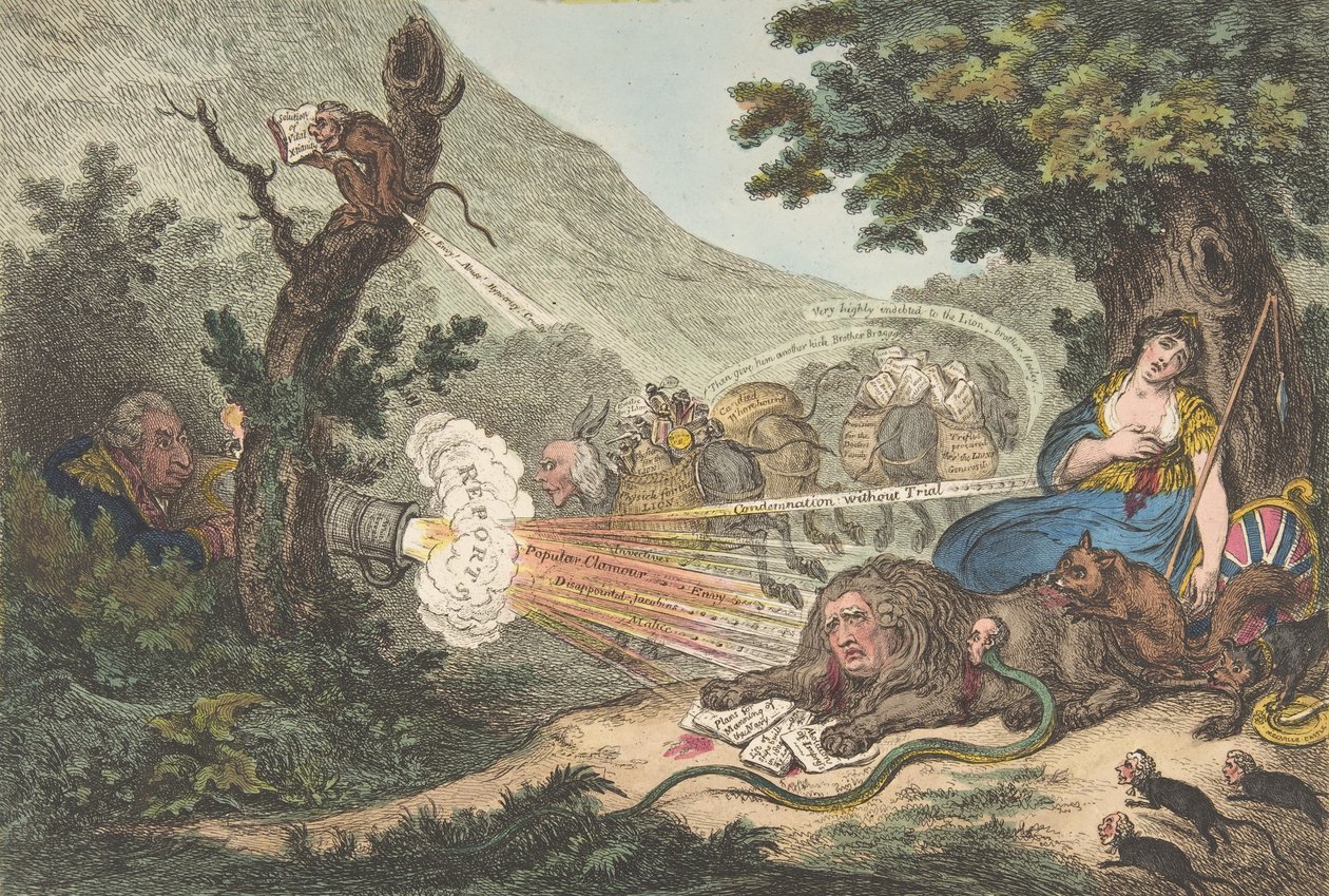 Den sårede løve, 16. juli 1805., 16. juli 1805. af James Gillray