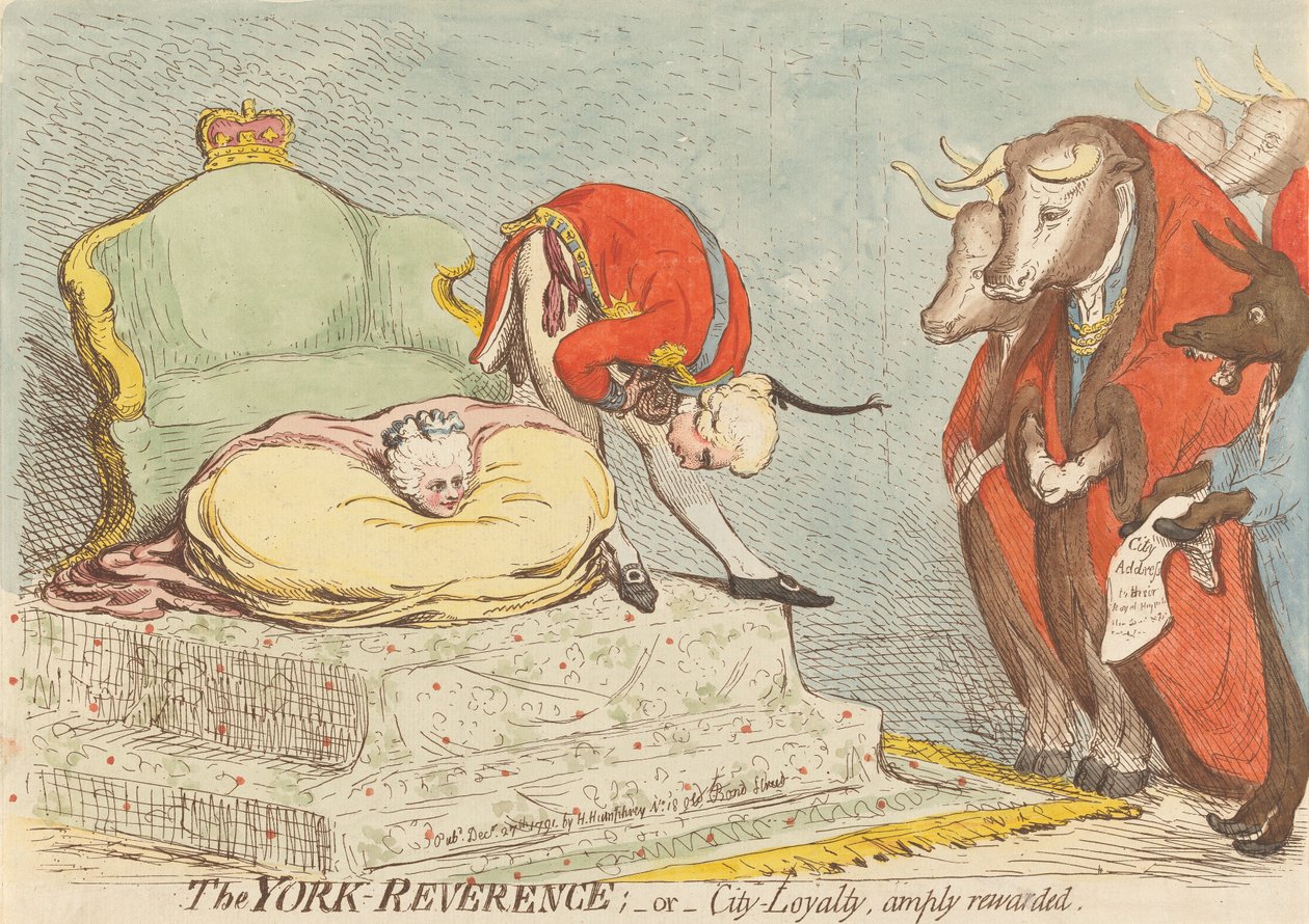 Yorks ærbødighed - eller - byens loyalitet rigeligt belønnet af James Gillray