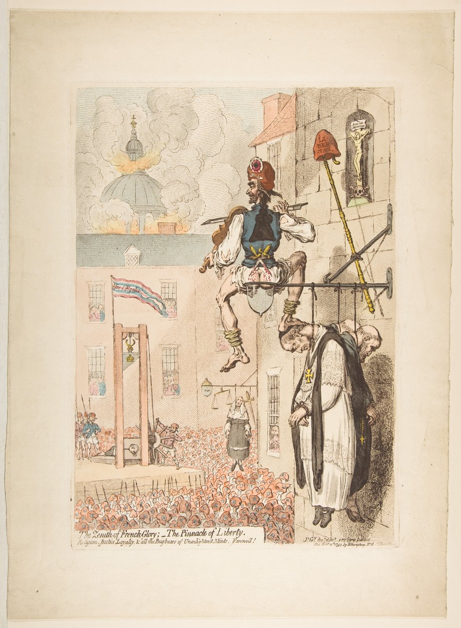 The Zenith of French Glory, - The Pinnacle of Liberty, 12. februar 1793. af James Gillray