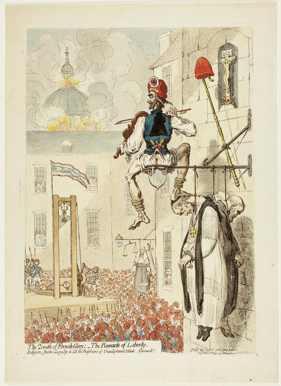 Zenith af fransk herlighed; Frihedens højdepunkt af James Gillray