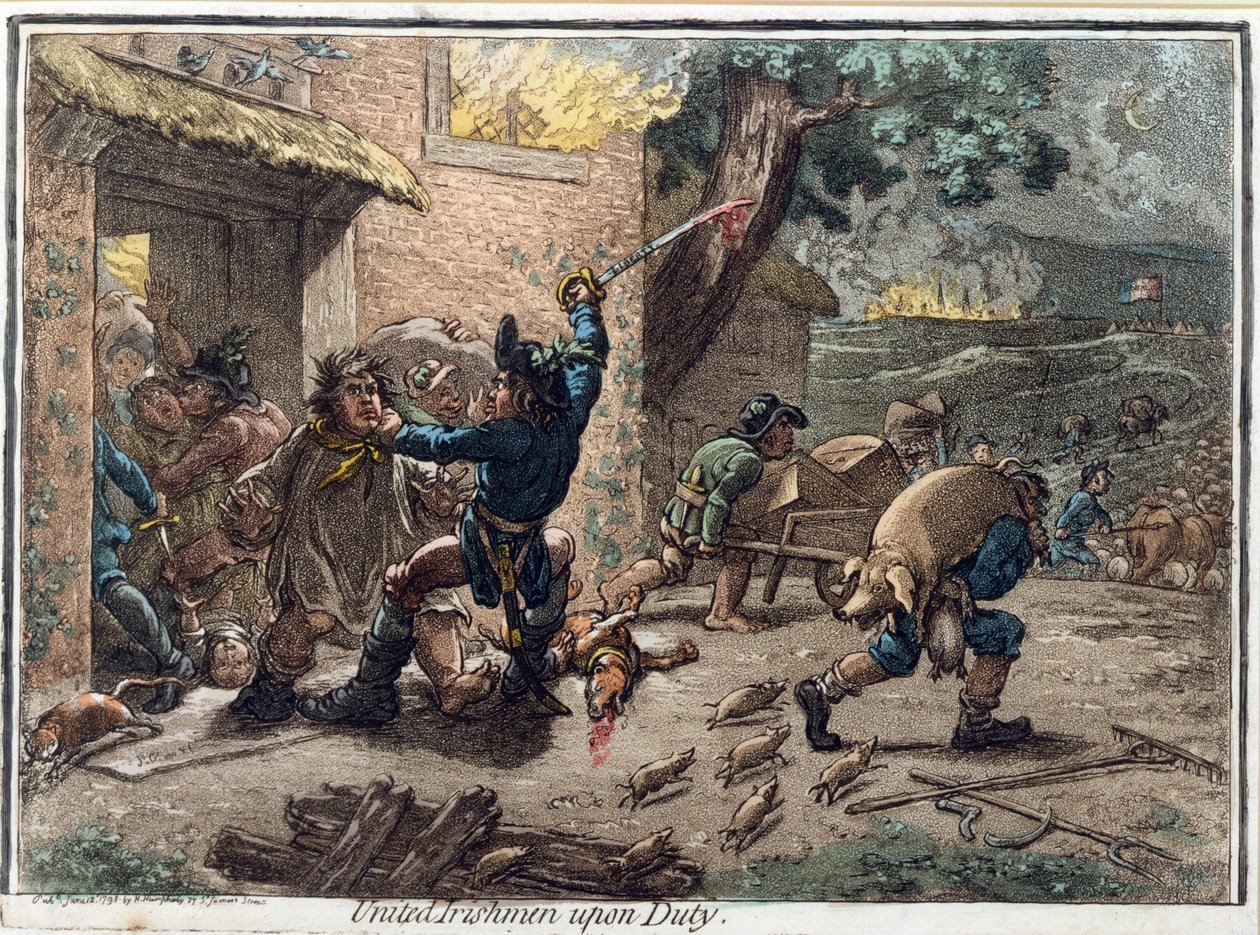 United Irishmen Upon Duty, udgivet af Hannah Humphrey i 1798 af James Gillray