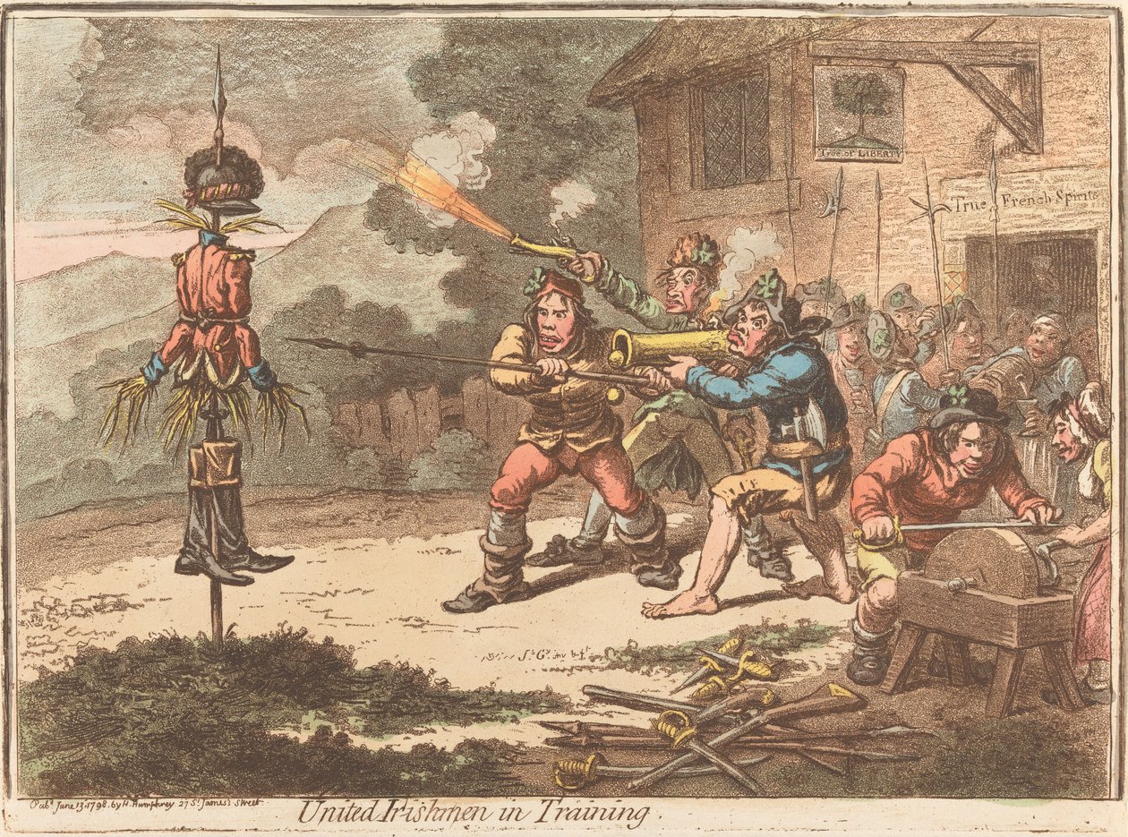 Forenede irere under træning af James Gillray