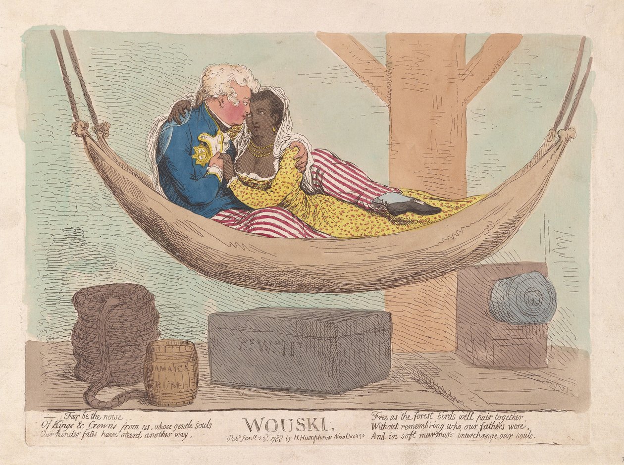 Wouski, pub. 1788 (håndfarvet gravering) af James Gillray