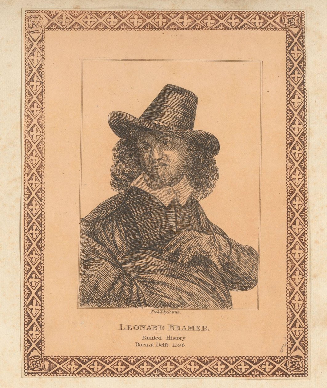 Portret af Leonaert Bramer Leonard Bramer (titel på objekt) af James Girtin