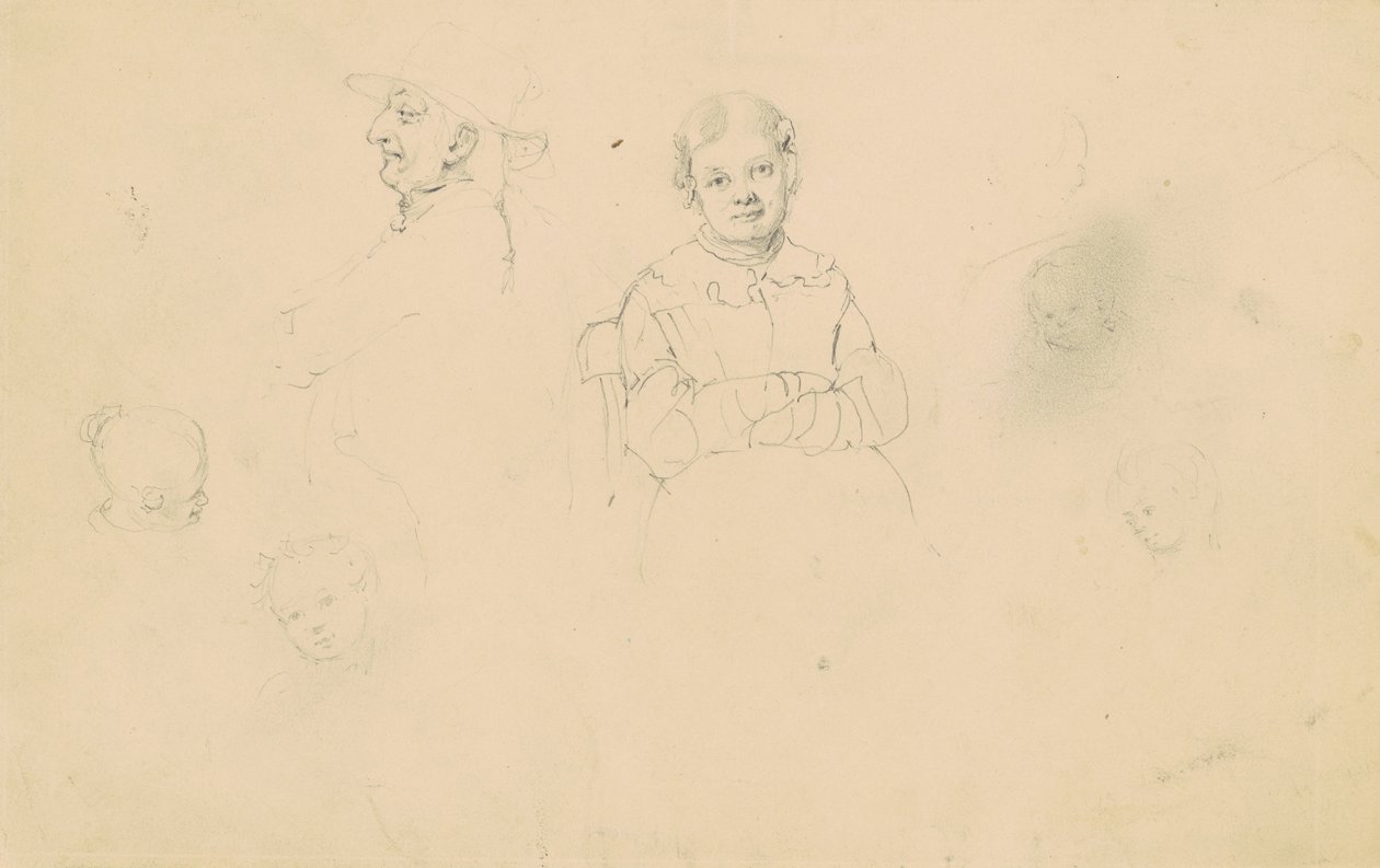 Studies of Figures, ca. 1836-43 (grafit på vævet papir) af James Goodwin Clonney