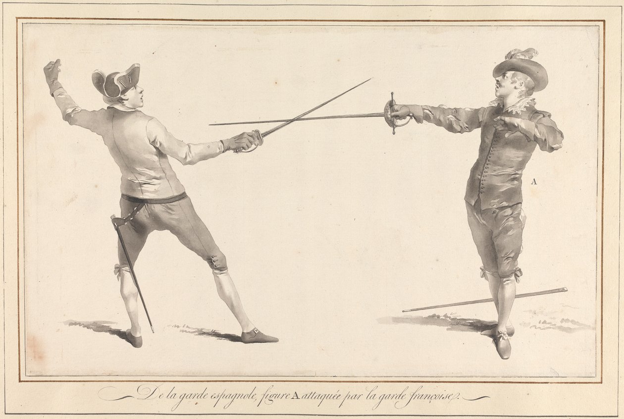 Af den spanske garde, figur A angrebet af den franske garde af James Gwin