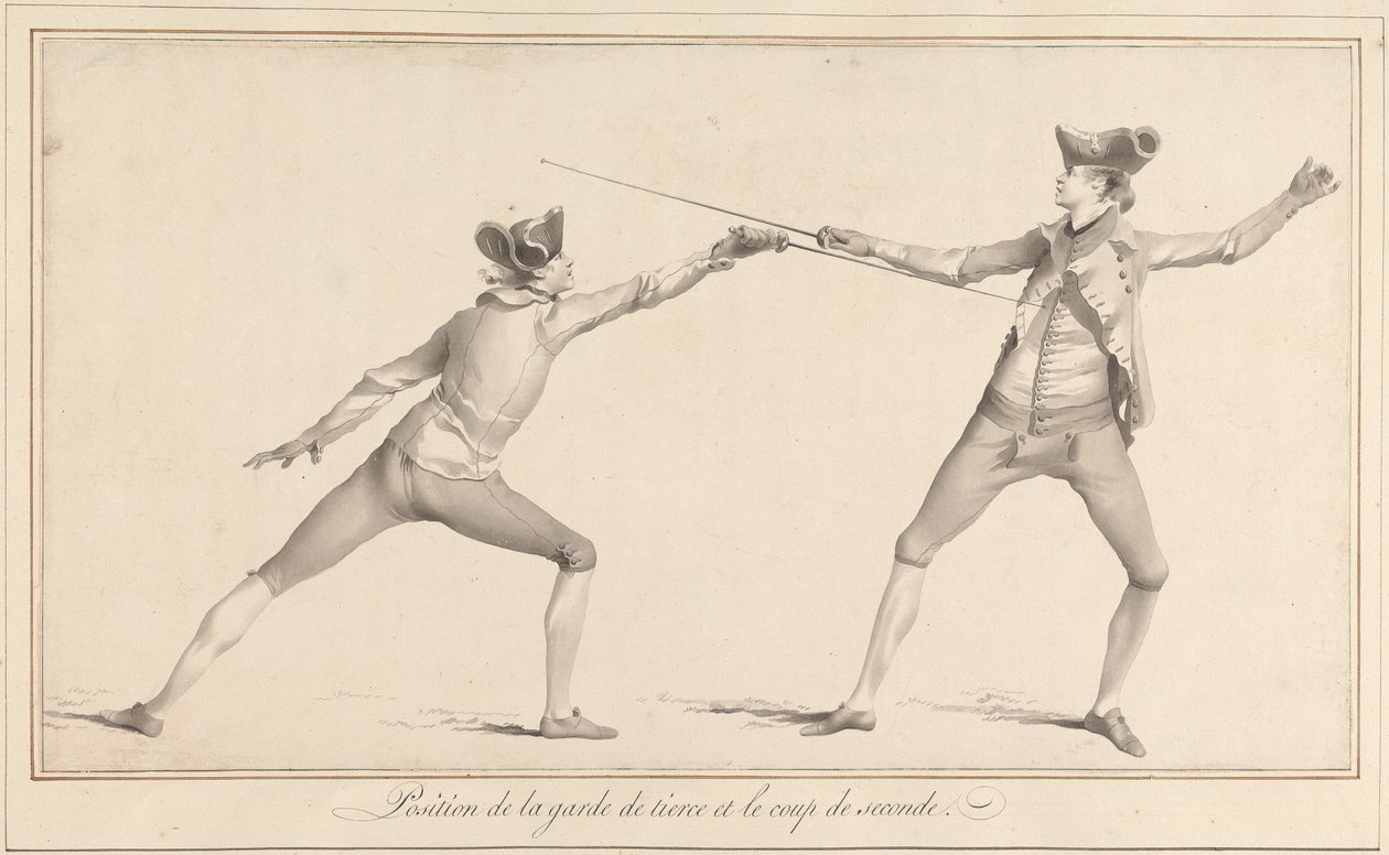 Placering af Garde de Tierce og Coup de Seconde af James Gwin