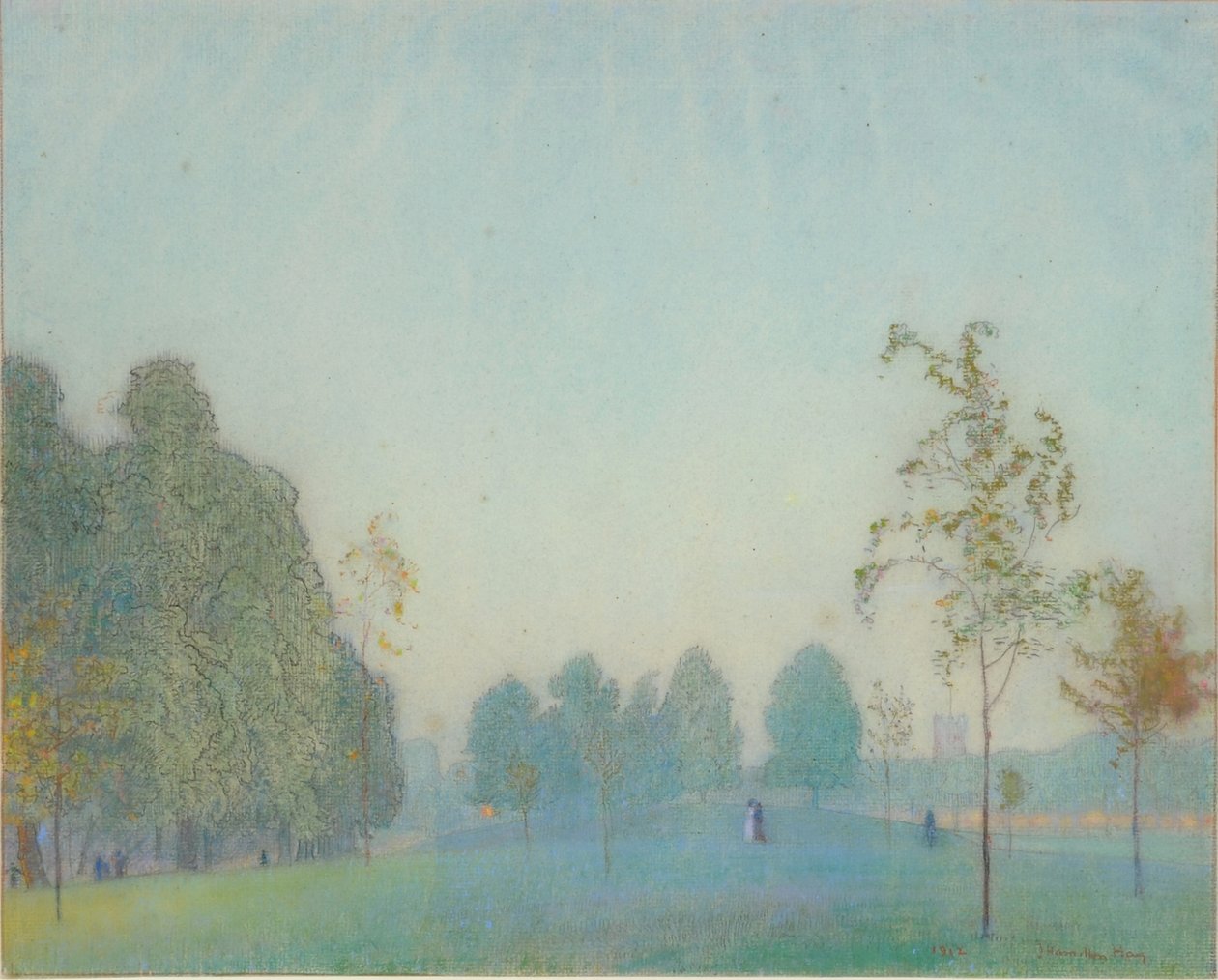 Parkscene og tårn, 1912 af James Hamilton Hay