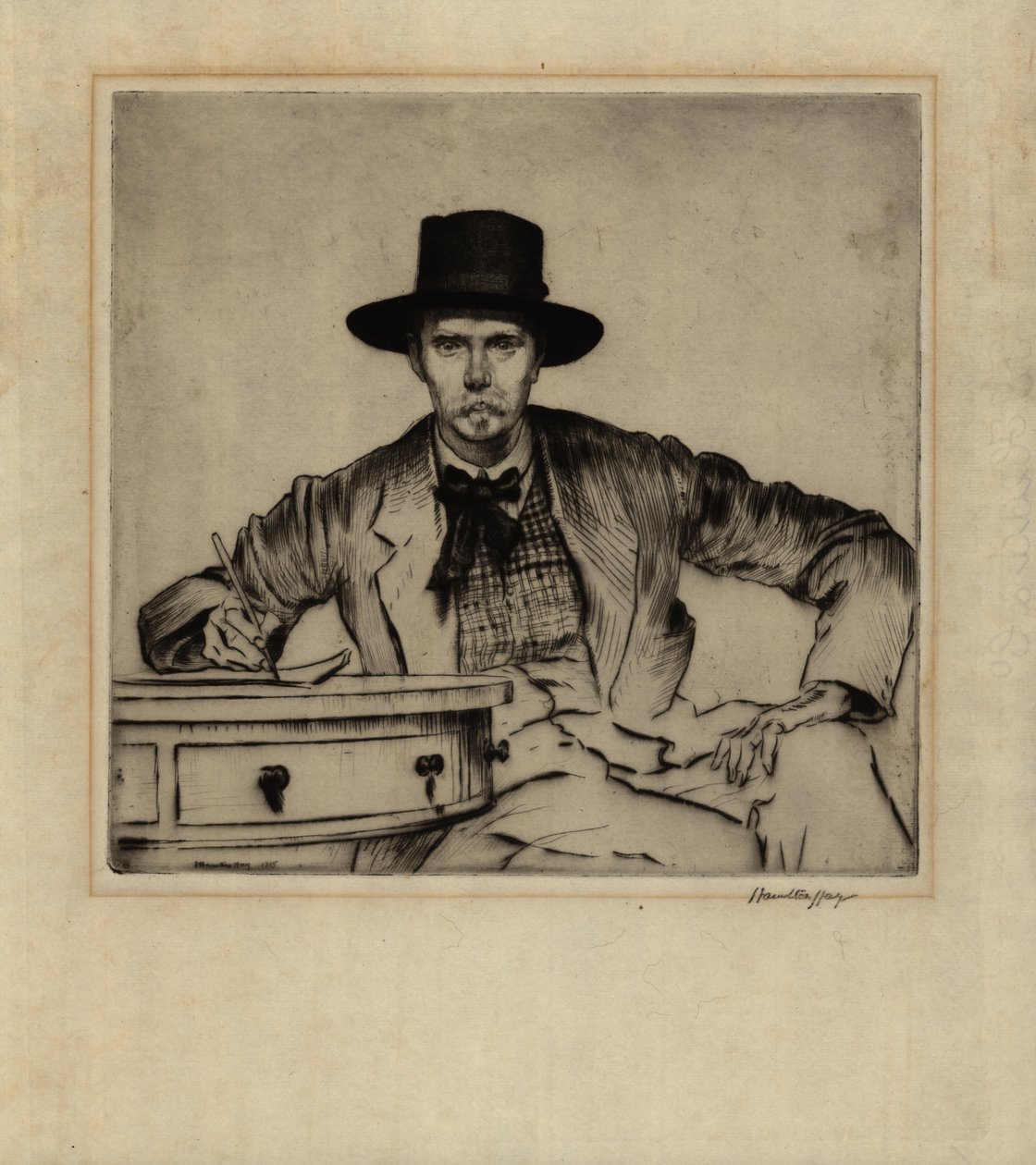 Portræt af gravøren J. Hamilton Hay, 1915 (tørpunktsætsning) af James Hamilton Hay