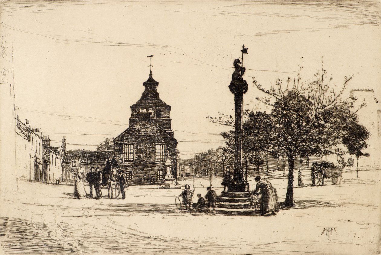Market Cross, Crail (ætsning) af James Hamilton Mackenzie
