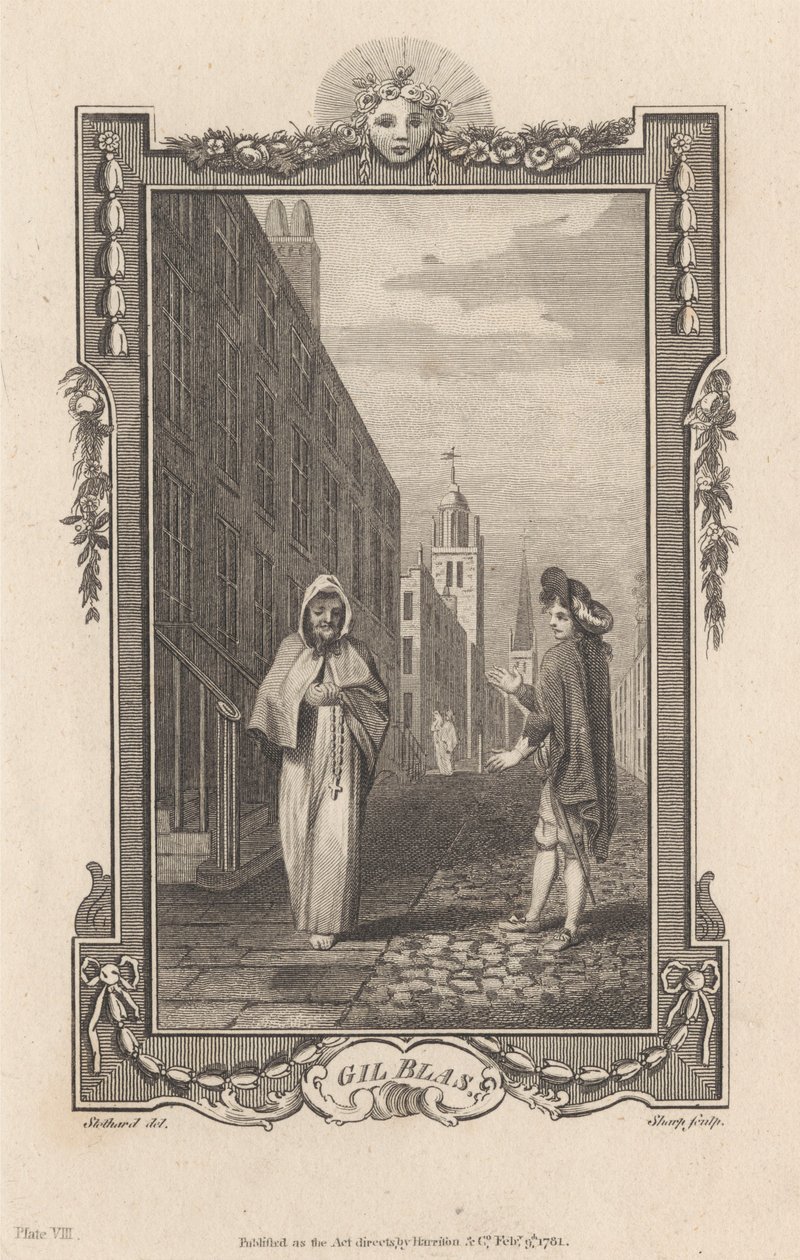 Illustrationer til »Gil Blas«, tavle VIII af James Heath