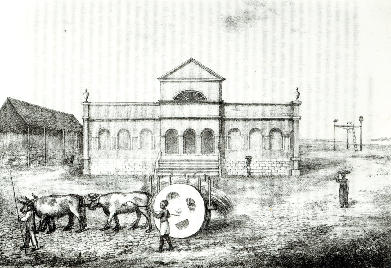 Rio Exchange, a Public Trapiche, a Grass Wagon and the Gallows, illustration fra 