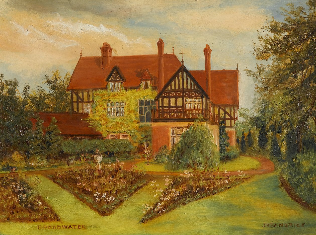 Broadwater (Kenilworth Road og Earlsdon Avenue, Coventry), begyndelsen af det 20. århundrede (olie på plade) af James Henry Bambrick