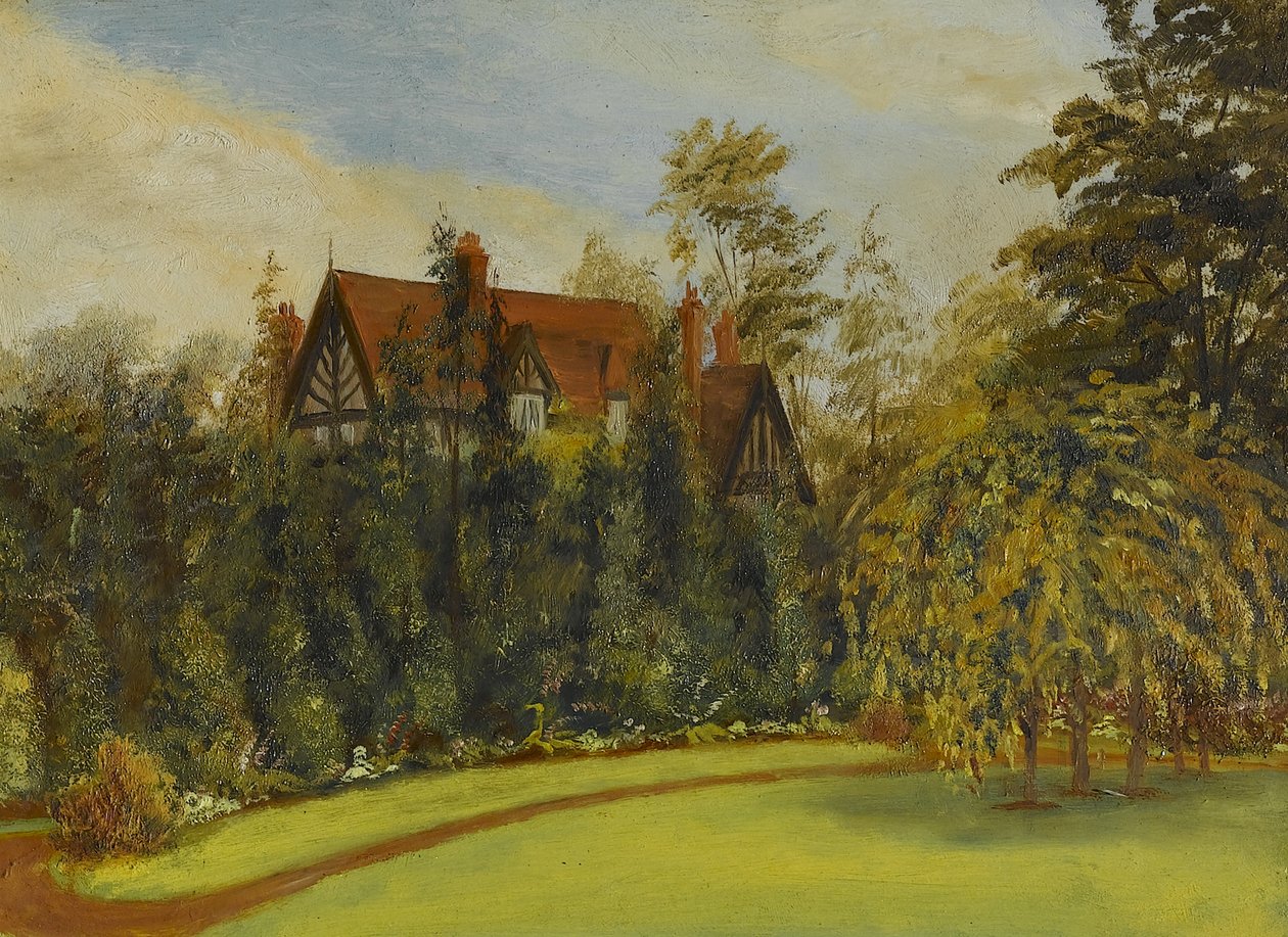Broadwater from the Garden, begyndelsen af det 20. århundrede (olie på plade) af James Henry Bambrick