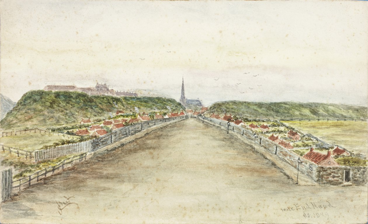 Mile End Road (akvarel og kropsfarve på papir) af James Henry Cleet