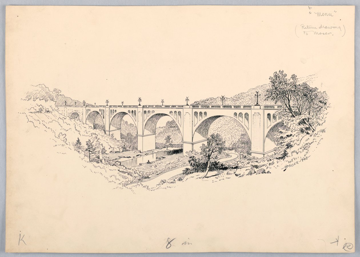 A Bridge, Design til Washington Board of Trade Dinner, 13. maj 1908 af James Henry Moser