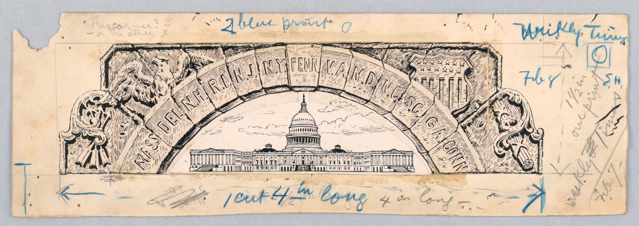 U.S. Capitol Building, under en bue af de tretten stater af James Henry Moser