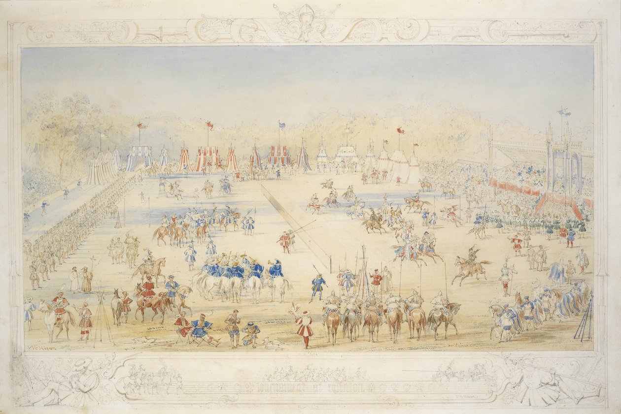 Generel visning af listerne (blyant, wc og kropsfarve på papir) af James Henry Nixon