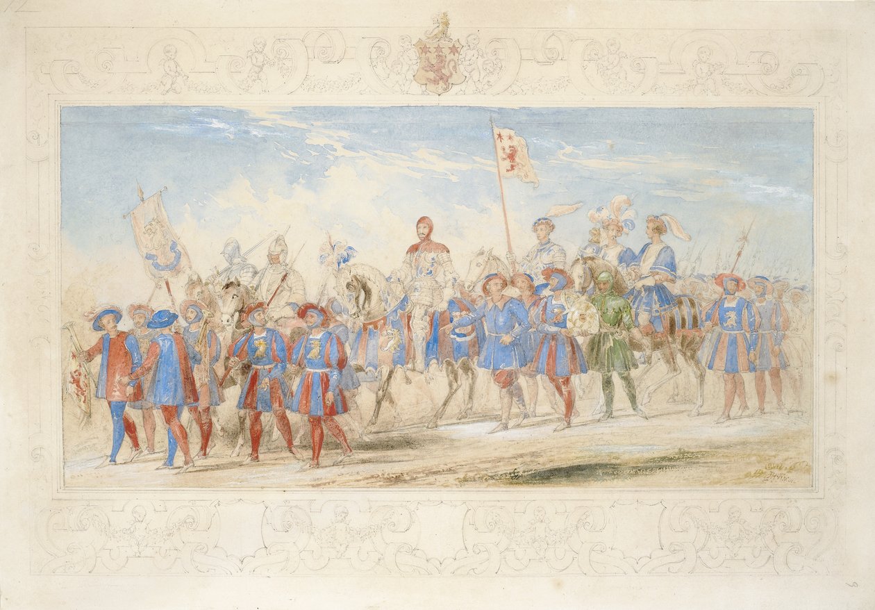 James Oglivie Fairlie Esq., Knight of the Golden Lion, 1839 (blyant, wc og gouache på papir) af James Henry Nixon
